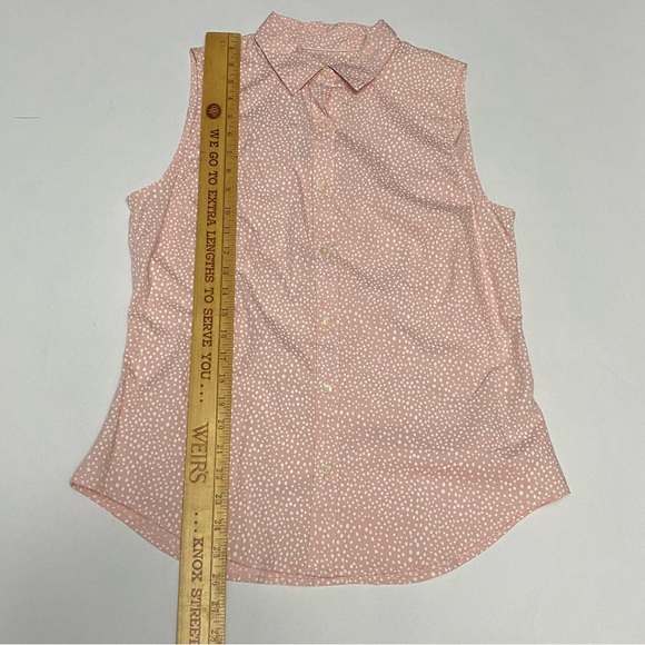 Banana Republic Tailored Fit Pink Sleevless Button Up Shirt Women Size 10P - Picture 8 of 8